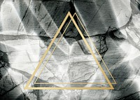 Golden framed triangle on a marble texture