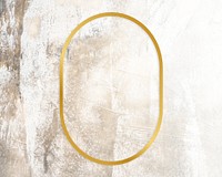 Golden framed oval on a grunge texture