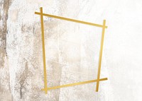 Golden framed trapezium on a grunge texture