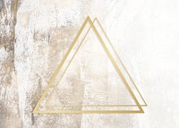 Golden framed triangle on a grunge texture