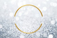 Golden framed semicircle on a glitter texture