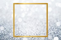 Golden framed square on a glitter texture