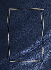 Golden framed rectangle on a blue textured vector