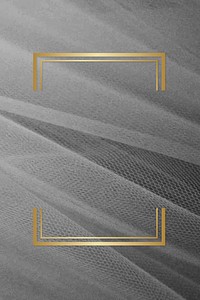 Golden framed rectangle on a gray mesh textured vector