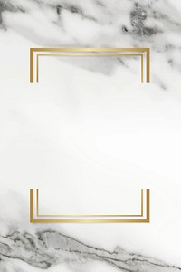 Golden framed badge on a marble textured vector