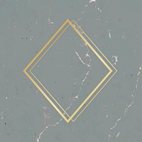 Golden framed rhombus on a marble textured vector