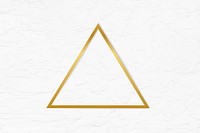 Golden framed triangle on a stucco wall textured vector