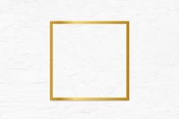 Golden framed square on a stucco wall textured vector