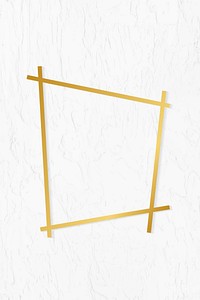 Golden framed trapezium on a stucco wall textured vector