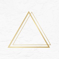Golden framed triangle on a stucco wall textured vector