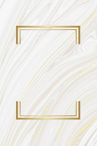 Golden framed badge on a liquid marble textured vector