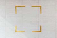 Golden framed square on a tiled textured vector