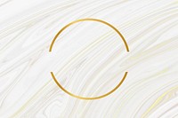 Golden framed semicircle on a liquid marble textured vector