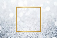 Golden framed square on a glitter textured vector