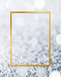 Golden framed rectangle on a glitter textured vector