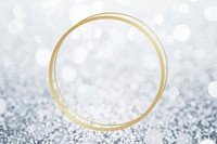 Golden framed circle on a glitter textured vector