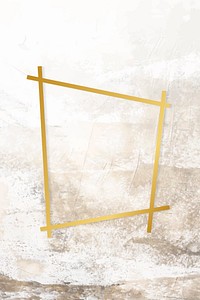 Golden framed trapezium on a grunge textured vector