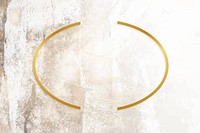 Golden framed oval on a grunge textured vector