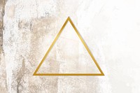 Golden framed triangle on a grunge textured vector