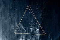 Golden framed triangle on a clear night sky background vector