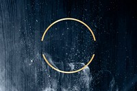 Golden framed semicircle on a clear night sky background vector