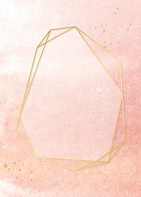 Golden frame on a pink concrete wall vector