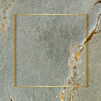 Golden square frame on a marble textured background vector