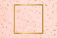 Golden framed square on a pink texture