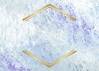 Gold hexagon frame on a blue abstract patterned background