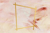 Gold trapezium frame on a pink paintbrush stroke patterned background