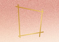 Gold trapezium frame on a rose gold background