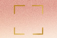 Gold square frame on a rose gold background
