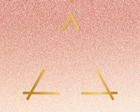 Gold triangle frame on a rose gold background