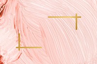 Gold frame on a pastel pink paintbrush stroke patterned background