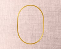 Gold oval frame on a peach fabric background