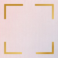 Gold square frame on a pinkish blue fabric background