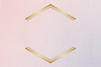 Gold hexagon frame on a pinkish blue fabric background