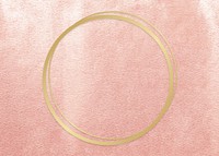 Gold round frame on a rose gold background