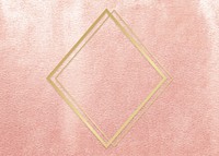 Gold rhombus frame on a rose gold background illustration