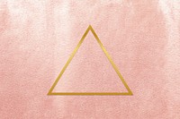 Gold triangle frame on a rose gold background