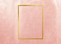 Gold rectangle frame on a rose gold background