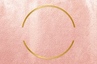 Gold round frame on a rose gold background