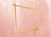 Gold trapezium frame on a rose gold background
