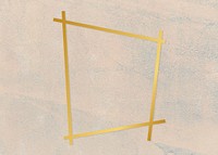 Gold trapezium frame on a rough beige background