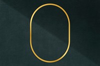 Gold oval frame on a dark gray concrete textured background illustration