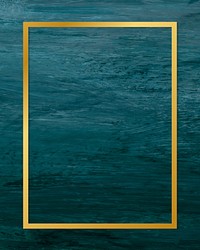 Gold rectangle frame on a blue brushstroke textured background