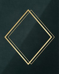 Gold rhombus frame on a dark gray concrete textured background