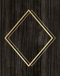 Gold rhombus frame on a wooden background