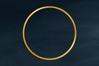 Gold round frame on a clear night sky background