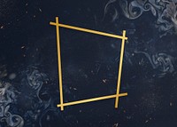 Gold trapezium frame on a universe patterned background